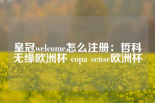 皇冠welcome怎么注册：哲科无缘欧洲杯 copa sense欧洲杯-第1张图片-皇冠信用盘出租