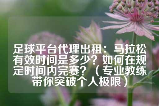 足球平台代理出租：马拉松有效时间是多少？如何在规定时间内完赛？（专业教练带你突破个人极限）-第1张图片-皇冠信用盘出租