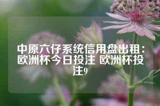 中原六仔系统信用盘出租：欧洲杯今日投注 欧洲杯投注9-第1张图片-皇冠信用盘出租