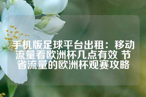 手机版足球平台出租：移动流量看欧洲杯几点有效 节省流量的欧洲杯观赛攻略-第1张图片-皇冠信用盘出租