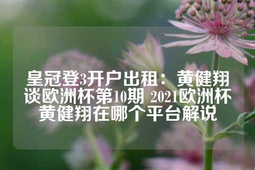 皇冠登3开户出租：黄健翔谈欧洲杯第10期 2021欧洲杯黄健翔在哪个平台解说-第1张图片-皇冠信用盘出租