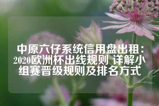 中原六仔系统信用盘出租：2020欧洲杯出线规则 详解小组赛晋级规则及排名方式