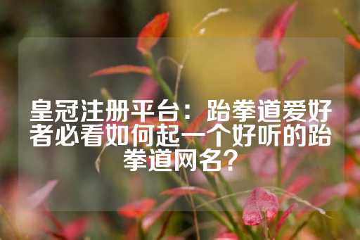 皇冠注册平台：跆拳道爱好者必看如何起一个好听的跆拳道网名？