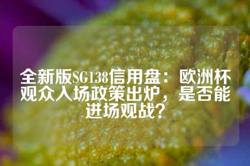 全新版SG138信用盘：欧洲杯观众入场政策出炉，是否能进场观战？