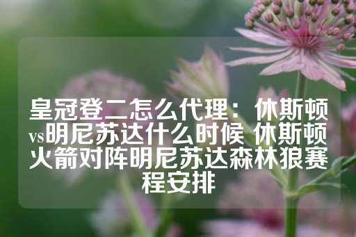 皇冠登二怎么代理：休斯顿vs明尼苏达什么时候 休斯顿火箭对阵明尼苏达森林狼赛程安排