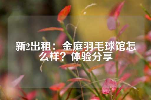 新2出租：金庭羽毛球馆怎么样？体验分享