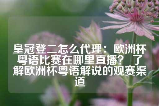 皇冠登二怎么代理：欧洲杯粤语比赛在哪里直播？ 了解欧洲杯粤语解说的观赛渠道