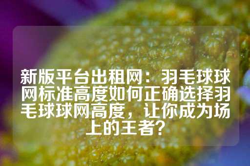 新版平台出租网：羽毛球球网标准高度如何正确选择羽毛球球网高度，让你成为场上的王者？