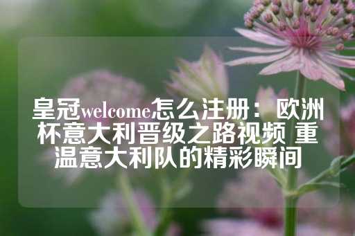 皇冠welcome怎么注册：欧洲杯意大利晋级之路视频 重温意大利队的精彩瞬间-第1张图片-皇冠信用盘出租