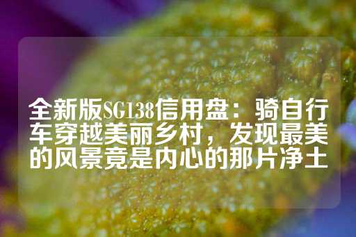 全新版SG138信用盘：骑自行车穿越美丽乡村，发现最美的风景竟是内心的那片净土