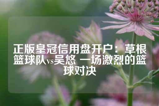 正版皇冠信用盘开户：草根篮球队vs吴悠 一场激烈的篮球对决