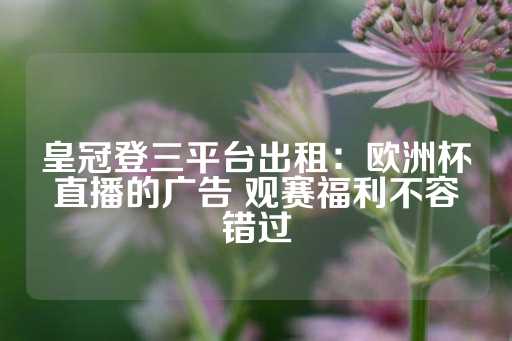 皇冠登三平台出租：欧洲杯直播的广告 观赛福利不容错过-第1张图片-皇冠信用盘出租