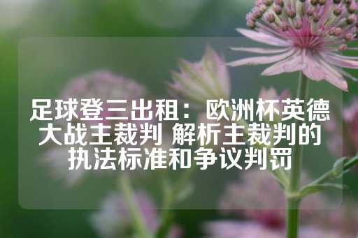 足球登三出租：欧洲杯英德大战主裁判 解析主裁判的执法标准和争议判罚