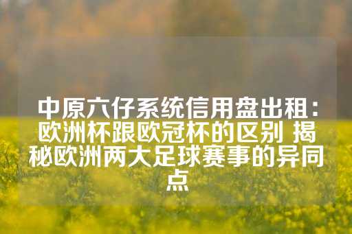 中原六仔系统信用盘出租：欧洲杯跟欧冠杯的区别 揭秘欧洲两大足球赛事的异同点