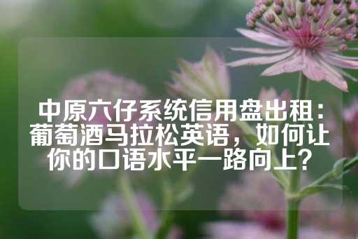 中原六仔系统信用盘出租：葡萄酒马拉松英语，如何让你的口语水平一路向上？