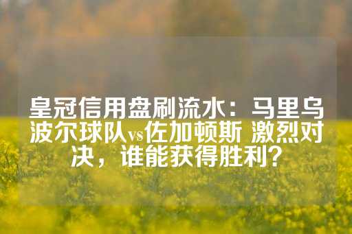 皇冠信用盘刷流水：马里乌波尔球队vs佐加顿斯 激烈对决，谁能获得胜利？-第1张图片-皇冠信用盘出租