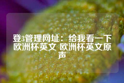 登3管理网址：给我看一下欧洲杯英文 欧洲杯英文原声