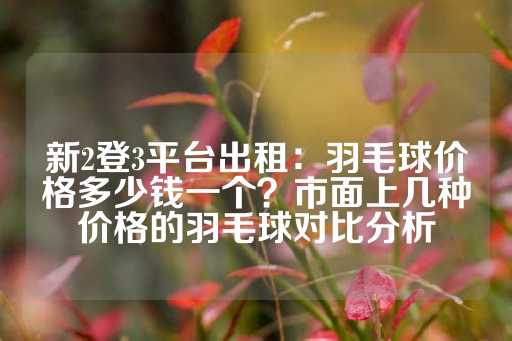 新2登3平台出租：羽毛球价格多少钱一个？市面上几种价格的羽毛球对比分析-第1张图片-皇冠信用盘出租