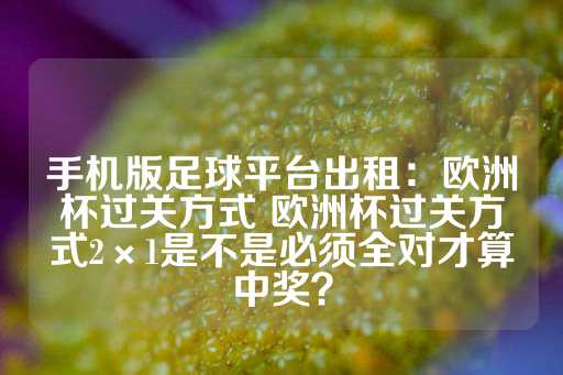 手机版足球平台出租：欧洲杯过关方式 欧洲杯过关方式2×1是不是必须全对才算中奖？-第1张图片-皇冠信用盘出租