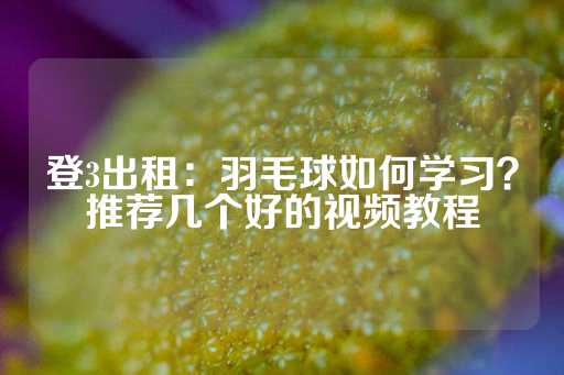 登3出租：羽毛球如何学习？推荐几个好的视频教程