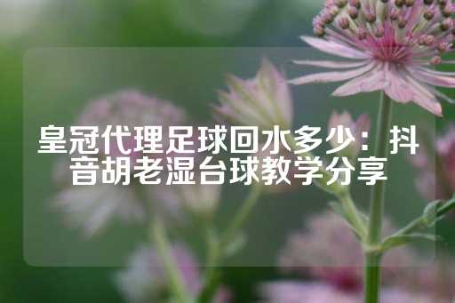 皇冠代理足球回水多少：抖音胡老湿台球教学分享-第1张图片-皇冠信用盘出租