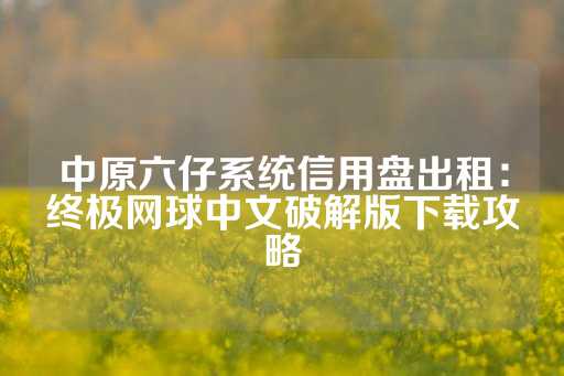 中原六仔系统信用盘出租：终极网球中文破解版下载攻略-第1张图片-皇冠信用盘出租