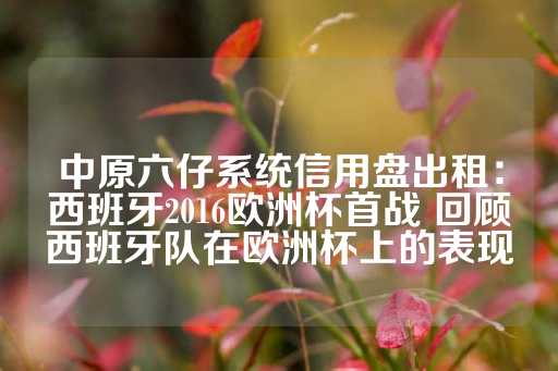 中原六仔系统信用盘出租：西班牙2016欧洲杯首战 回顾西班牙队在欧洲杯上的表现-第1张图片-皇冠信用盘出租