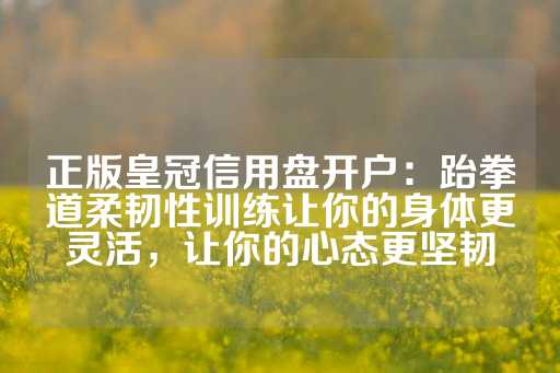 正版皇冠信用盘开户：跆拳道柔韧性训练让你的身体更灵活，让你的心态更坚韧