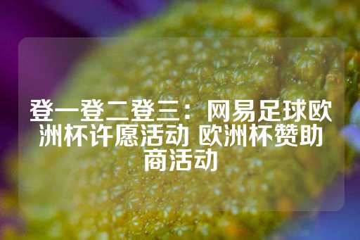 登一登二登三：网易足球欧洲杯许愿活动 欧洲杯赞助商活动-第1张图片-皇冠信用盘出租