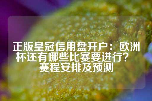 正版皇冠信用盘开户：欧洲杯还有哪些比赛要进行？ 赛程安排及预测