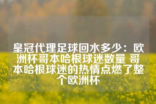 皇冠代理足球回水多少：欧洲杯哥本哈根球迷数量 哥本哈根球迷的热情点燃了整个欧洲杯