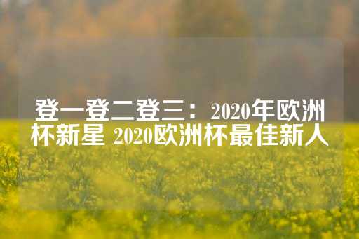 登一登二登三：2020年欧洲杯新星 2020欧洲杯最佳新人