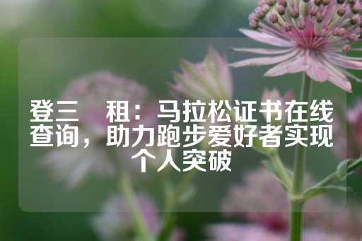 登三岀租：马拉松证书在线查询，助力跑步爱好者实现个人突破-第1张图片-皇冠信用盘出租