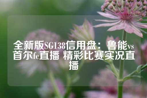 全新版SG138信用盘：鲁能vs首尔fc直播 精彩比赛实况直播-第1张图片-皇冠信用盘出租