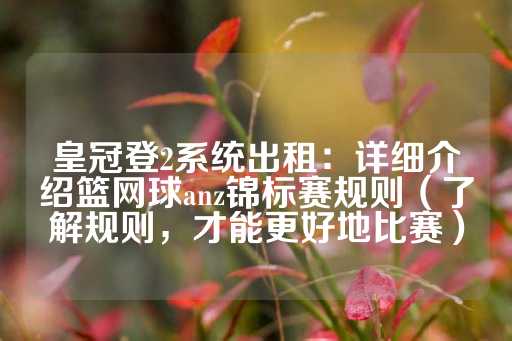 皇冠登2系统出租：详细介绍篮网球anz锦标赛规则（了解规则，才能更好地比赛）-第1张图片-皇冠信用盘出租