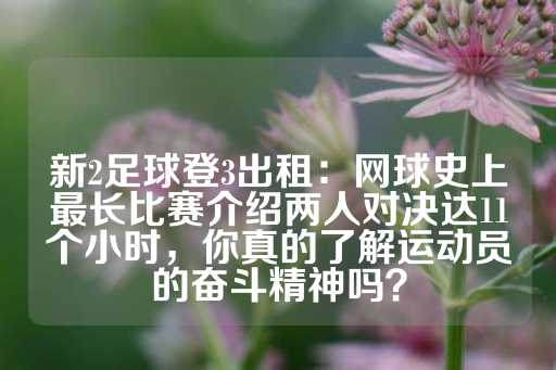 新2足球登3出租：网球史上最长比赛介绍两人对决达11个小时，你真的了解运动员的奋斗精神吗？