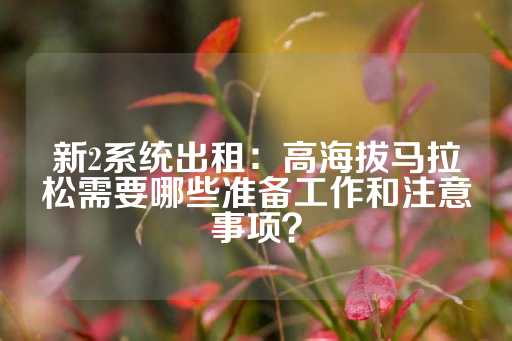 新2系统出租：高海拔马拉松需要哪些准备工作和注意事项？