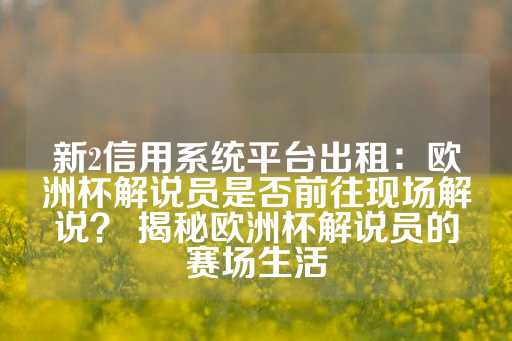 新2信用系统平台出租：欧洲杯解说员是否前往现场解说？ 揭秘欧洲杯解说员的赛场生活