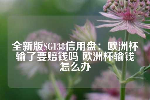 全新版SG138信用盘：欧洲杯输了要赔钱吗 欧洲杯输钱怎么办