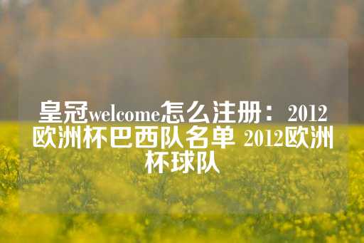 皇冠welcome怎么注册：2012欧洲杯巴西队名单 2012欧洲杯球队