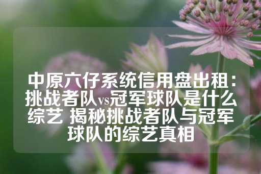 中原六仔系统信用盘出租：挑战者队vs冠军球队是什么综艺 揭秘挑战者队与冠军球队的综艺真相