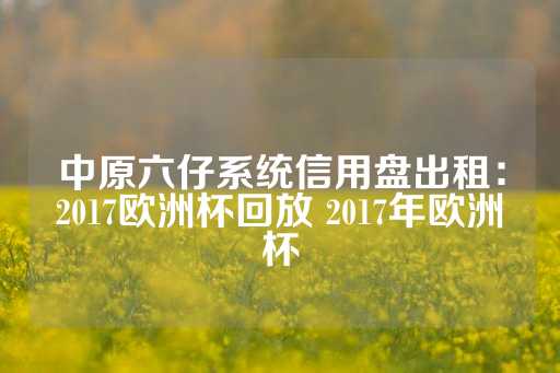 中原六仔系统信用盘出租：2017欧洲杯回放 2017年欧洲杯-第1张图片-皇冠信用盘出租