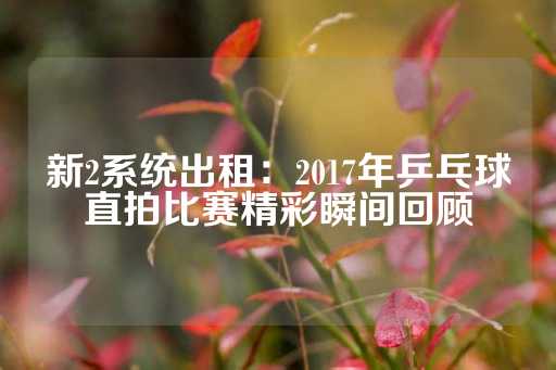 新2系统出租：2017年乒乓球直拍比赛精彩瞬间回顾