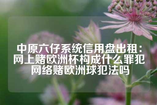 中原六仔系统信用盘出租：网上赌欧洲杯构成什么罪犯 网络赌欧洲球犯法吗