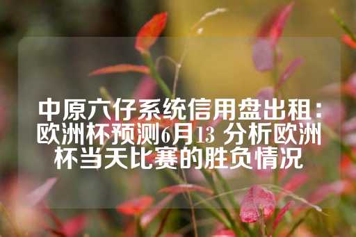 中原六仔系统信用盘出租：欧洲杯预测6月13 分析欧洲杯当天比赛的胜负情况