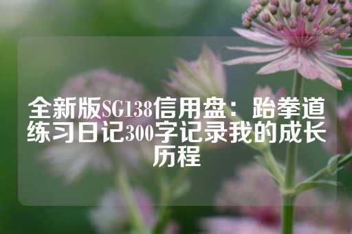 全新版SG138信用盘：跆拳道练习日记300字记录我的成长历程-第1张图片-皇冠信用盘出租