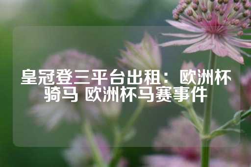 皇冠登三平台出租：欧洲杯骑马 欧洲杯马赛事件