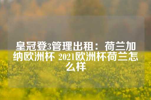 皇冠登3管理出租：荷兰加纳欧洲杯 2021欧洲杯荷兰怎么样