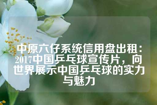 中原六仔系统信用盘出租：2017中国乒乓球宣传片，向世界展示中国乒乓球的实力与魅力