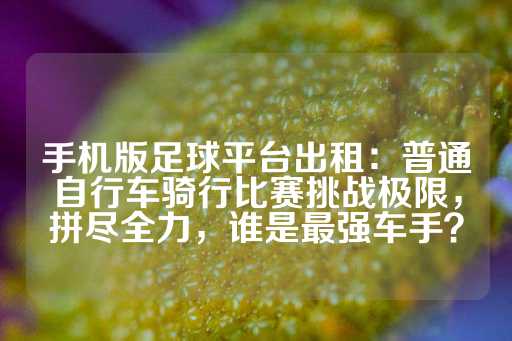 手机版足球平台出租：普通自行车骑行比赛挑战极限，拼尽全力，谁是最强车手？-第1张图片-皇冠信用盘出租